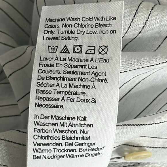 J. Crew Tie Waist Cotton Voile Midi Dress in Sheer Blue Deck Stripe - Size 12 - Picture 10 of 14